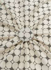 Cotton Flex Off-White Color With Grey Geometrical Pattern Discharge Print Fabric